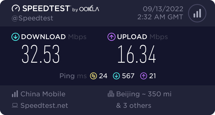 Atlas VPN speed test - China
