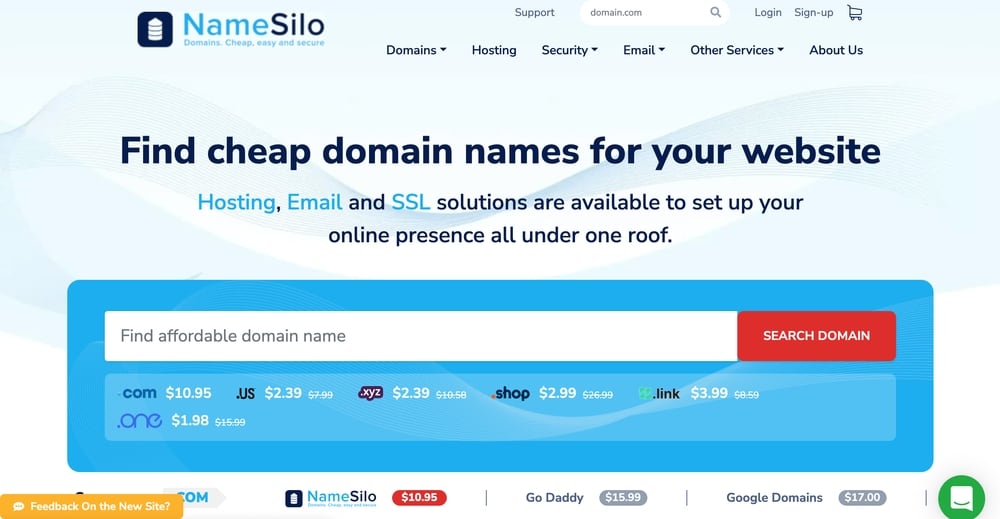 Best (Cheap) Domain Registrars - namesilo
